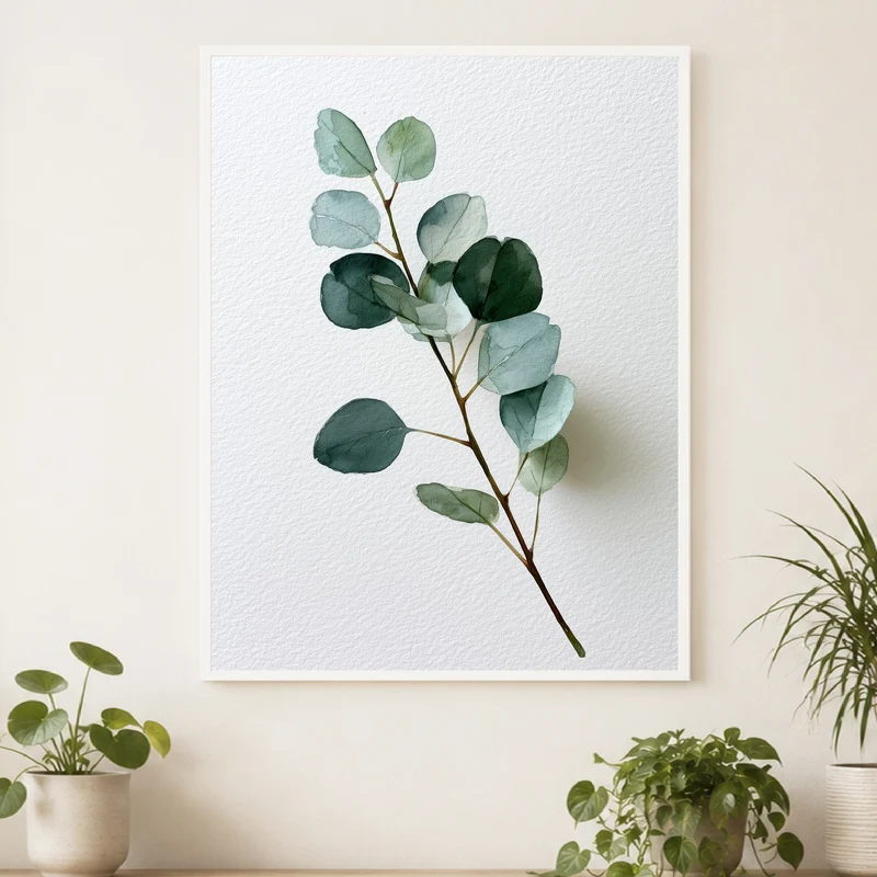 Eukalyptuszweig in Aquarell Poster