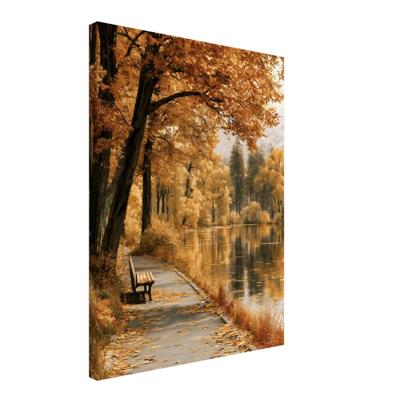 Goldener Herbst am See Leinwand