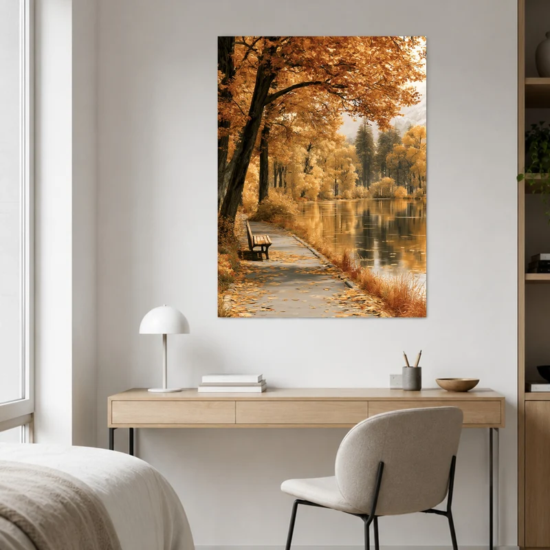 Goldener Herbst am See Leinwand