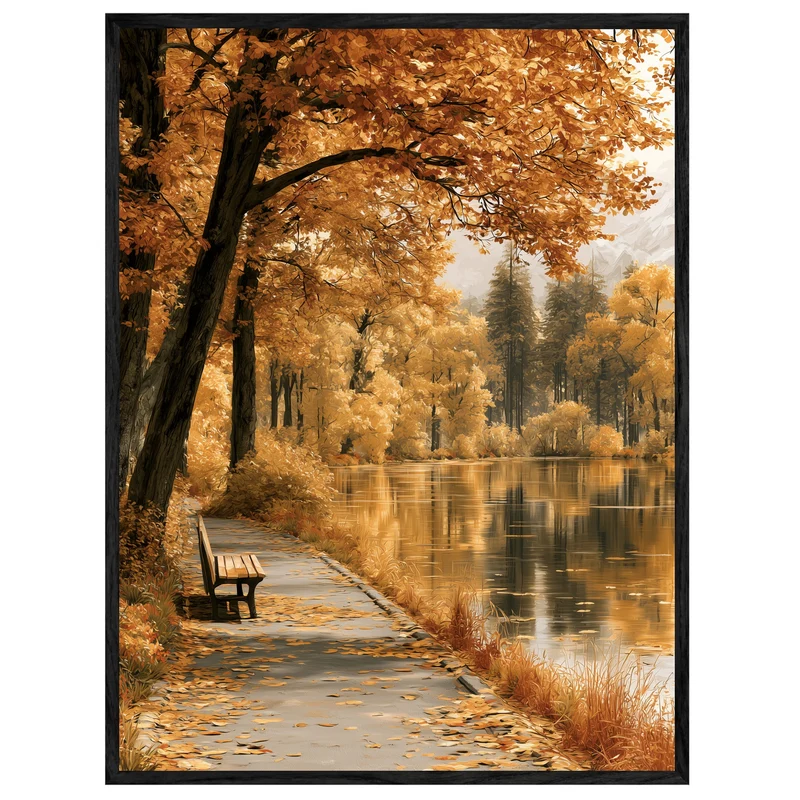 Goldener Herbst am See Leinwand