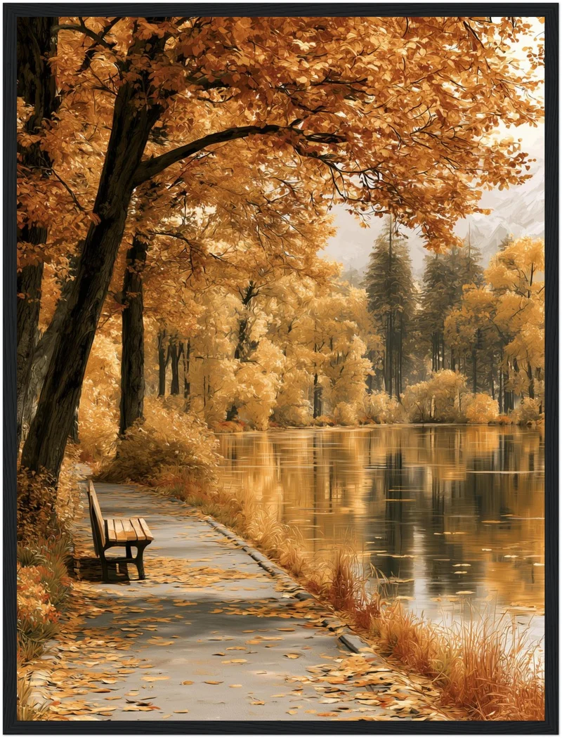Goldener Herbst am See Poster