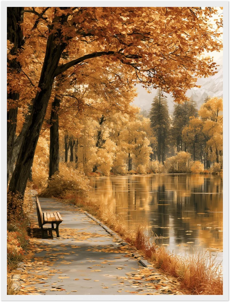 Goldener Herbst am See Poster