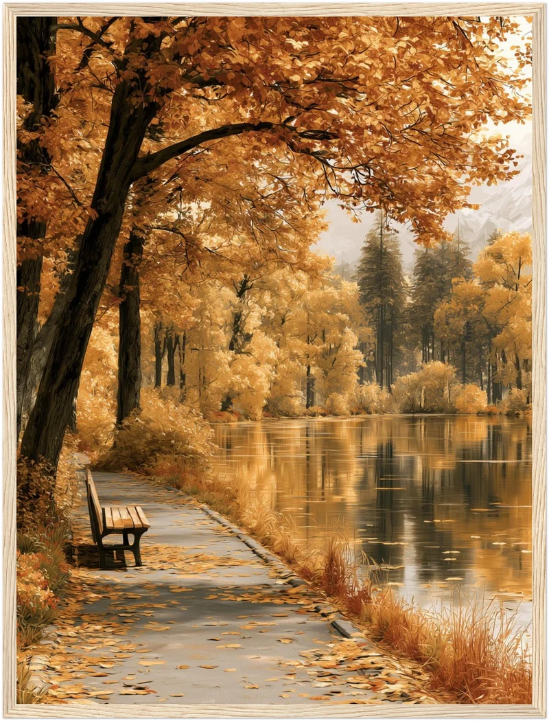 Goldener Herbst am See Poster