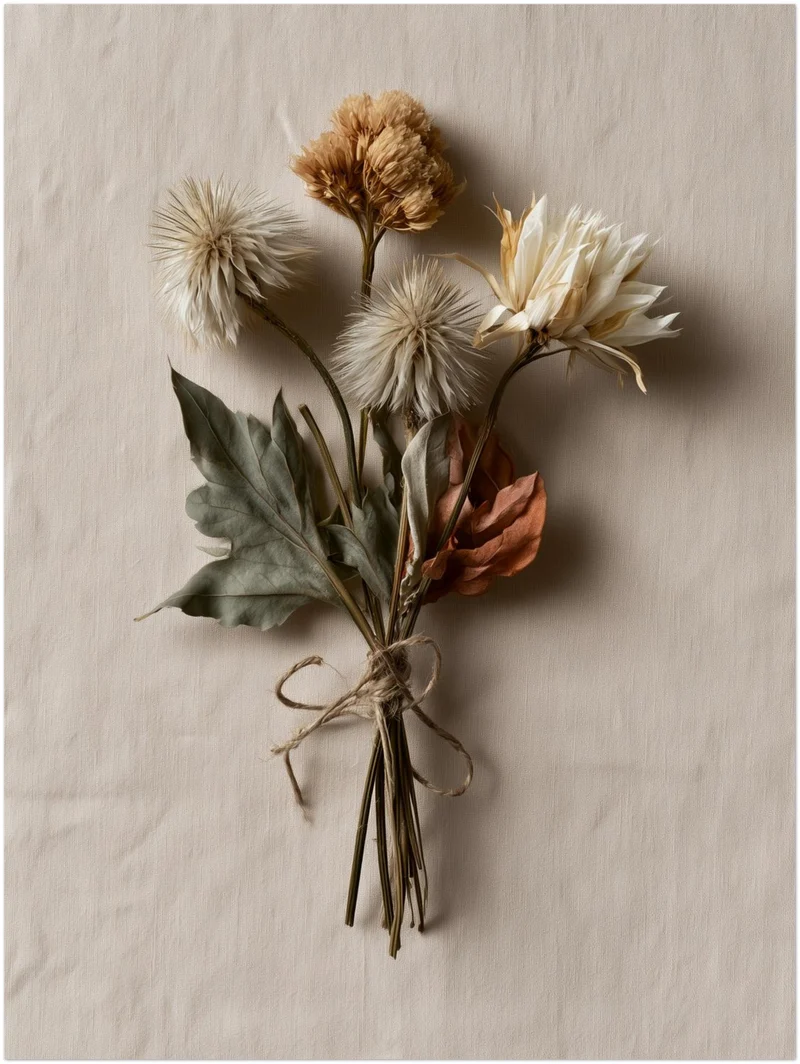Getrocknete Wildblumen gebunden Poster