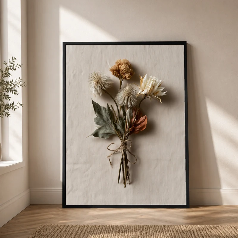 Getrocknete Wildblumen gebunden Poster