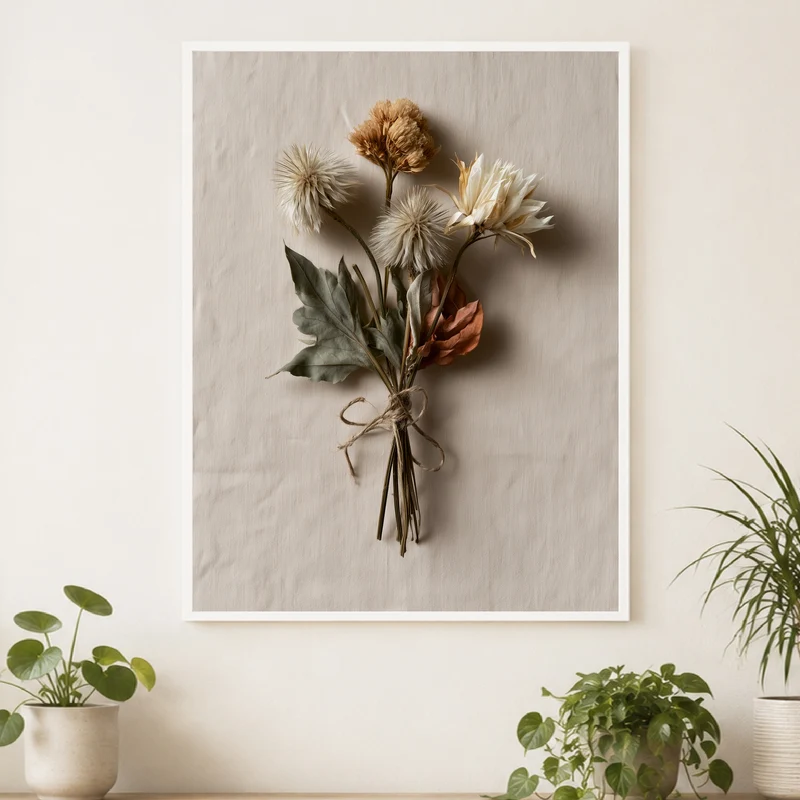 Getrocknete Wildblumen gebunden Poster