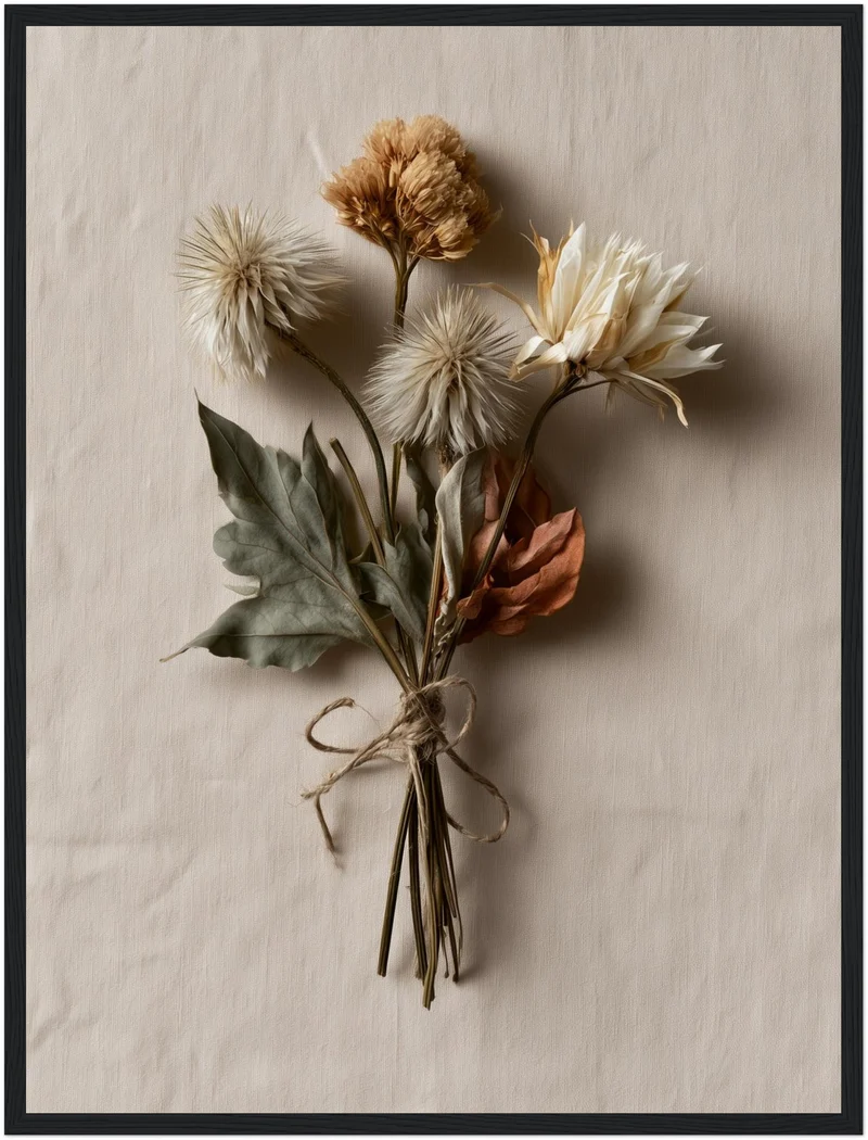 Getrocknete Wildblumen gebunden Poster