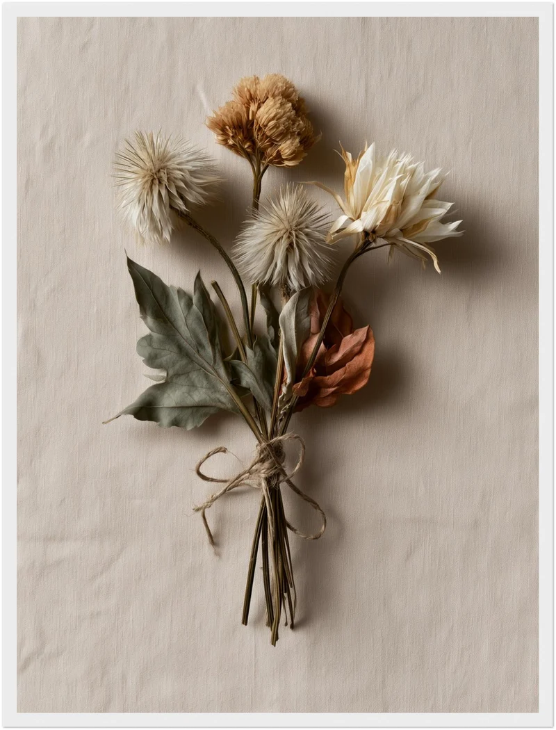 Getrocknete Wildblumen gebunden Poster