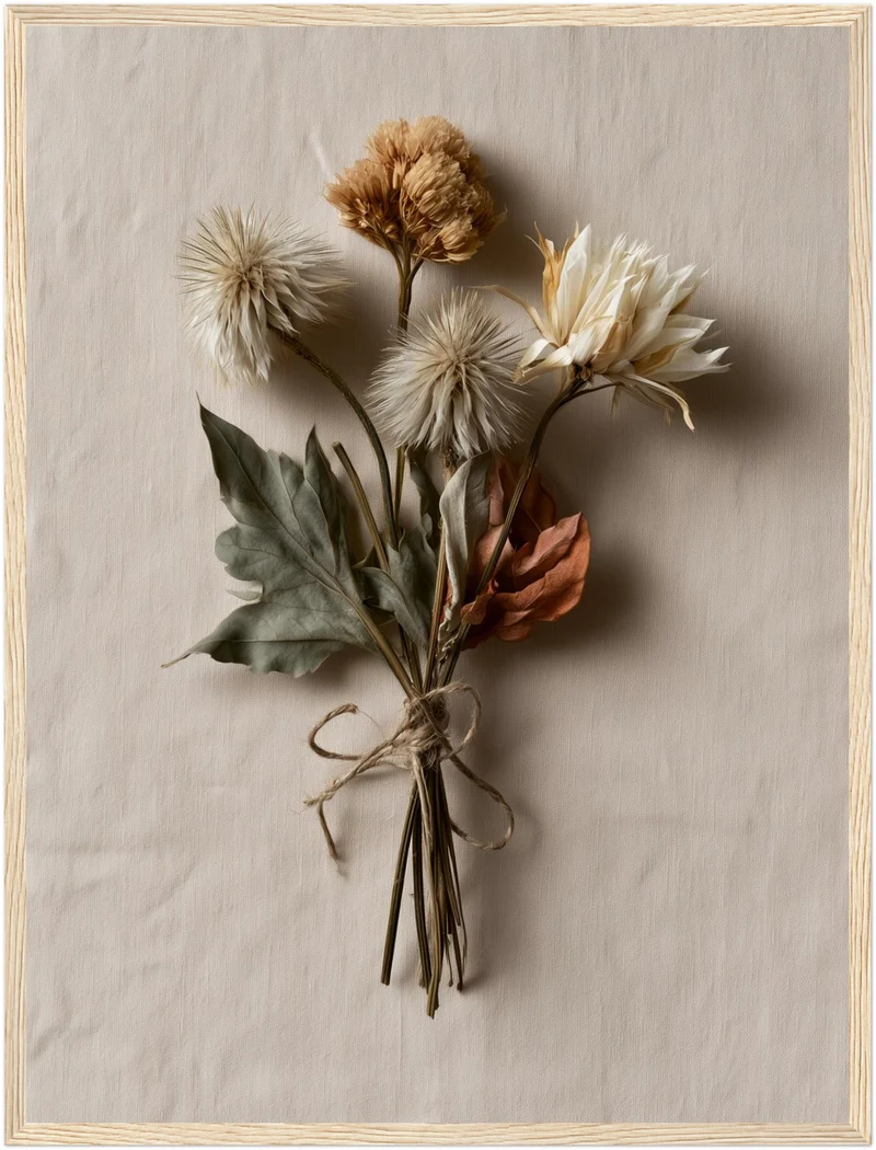 Getrocknete Wildblumen gebunden Poster
