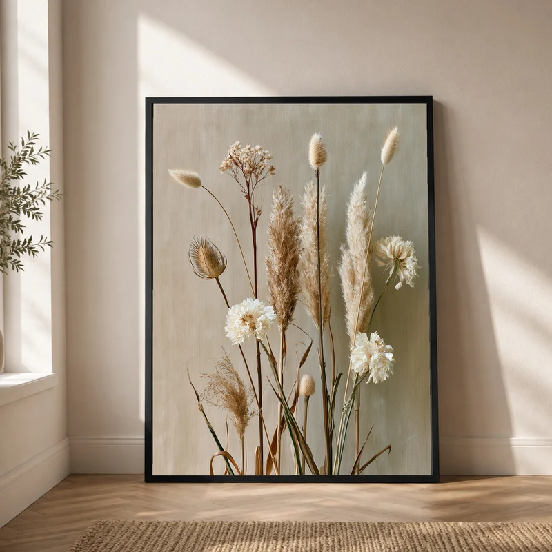 Getrocknete Gräser im Herbstlicht Poster