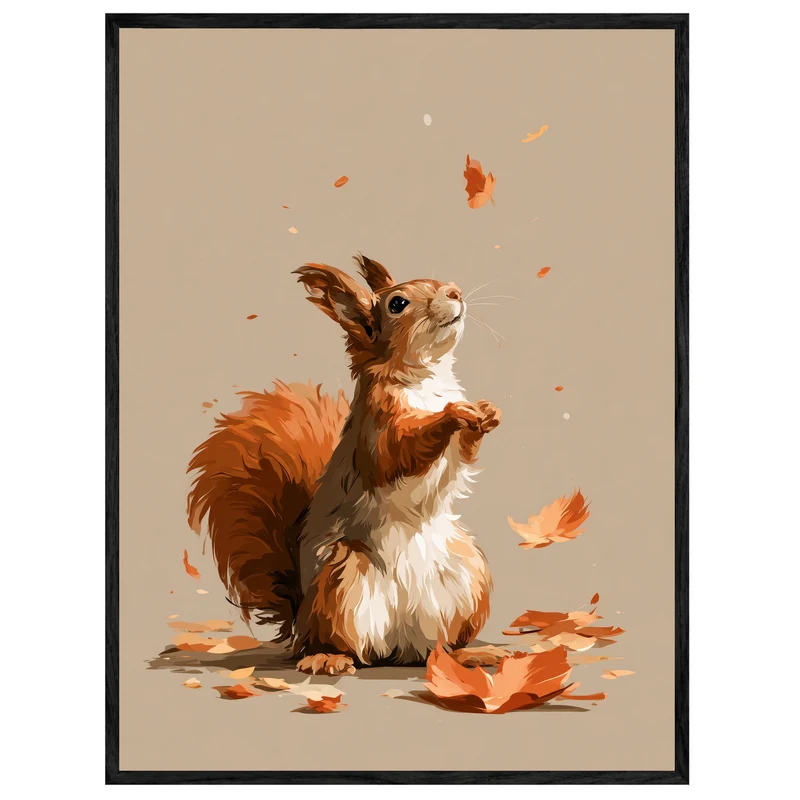 Eichhörnchen im Herbstwind Leinwand