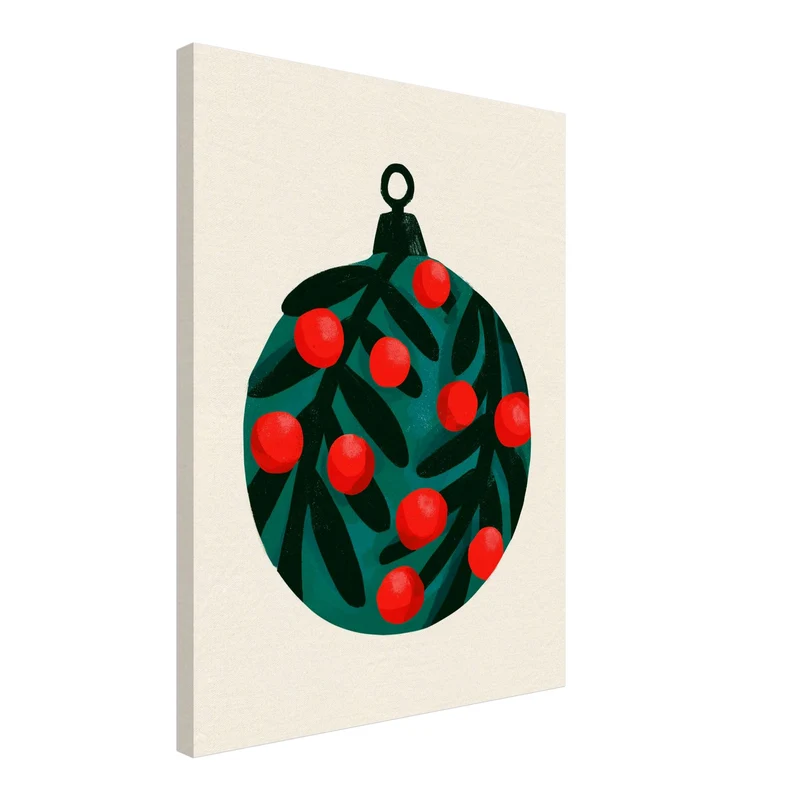 Weihnachtskugel mit Beeren Leinwand
