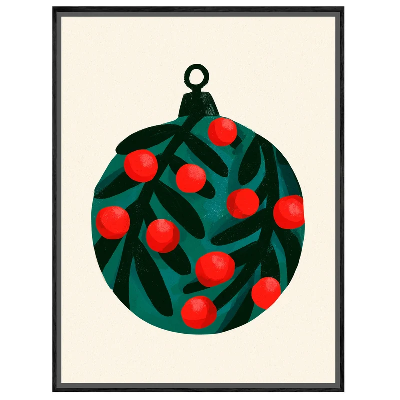 Weihnachtskugel mit Beeren Leinwand