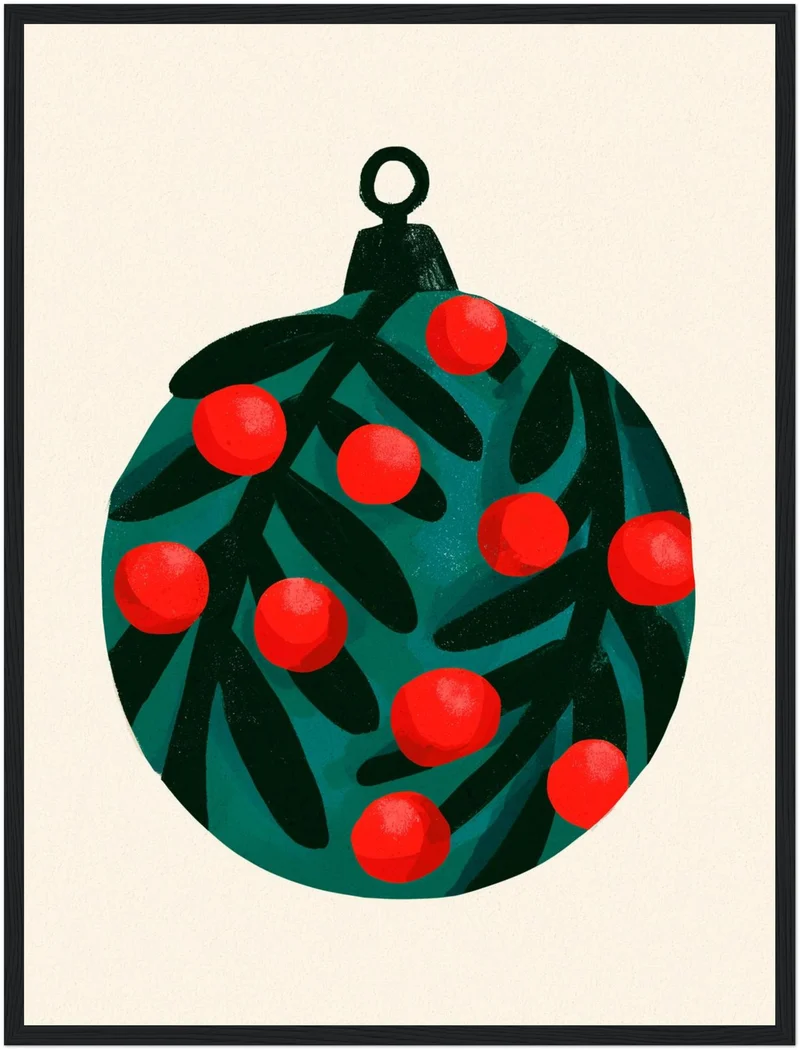 Weihnachtskugel mit Beeren Poster