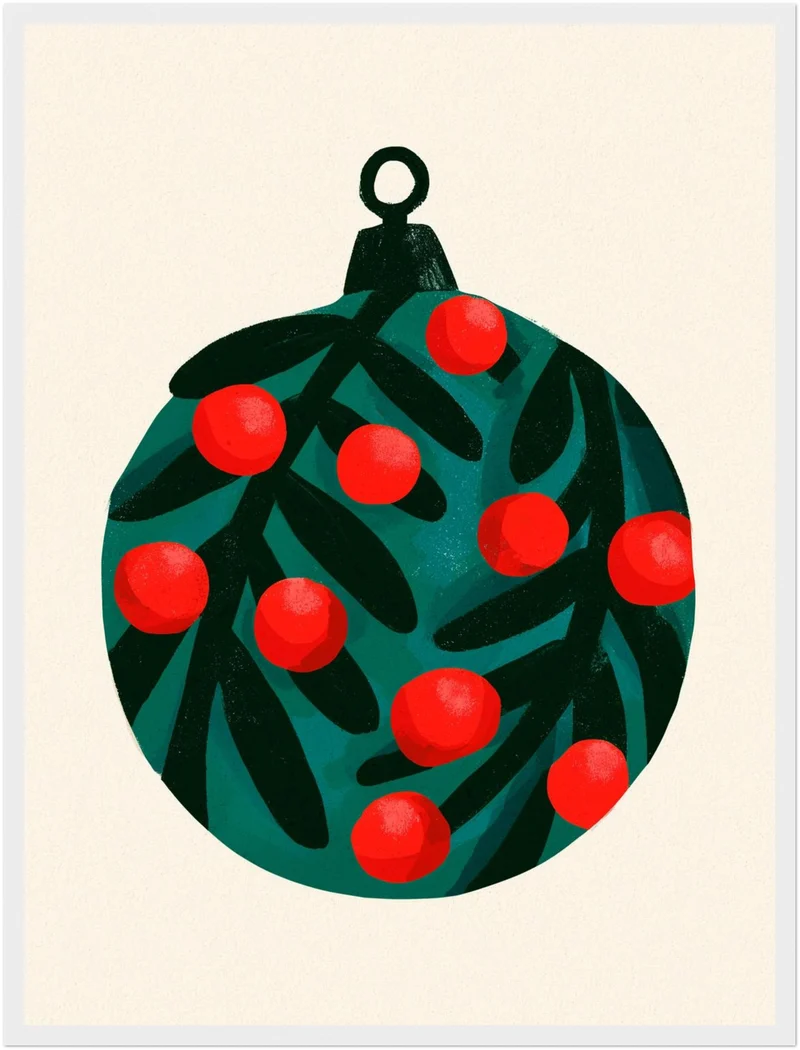Weihnachtskugel mit Beeren Poster