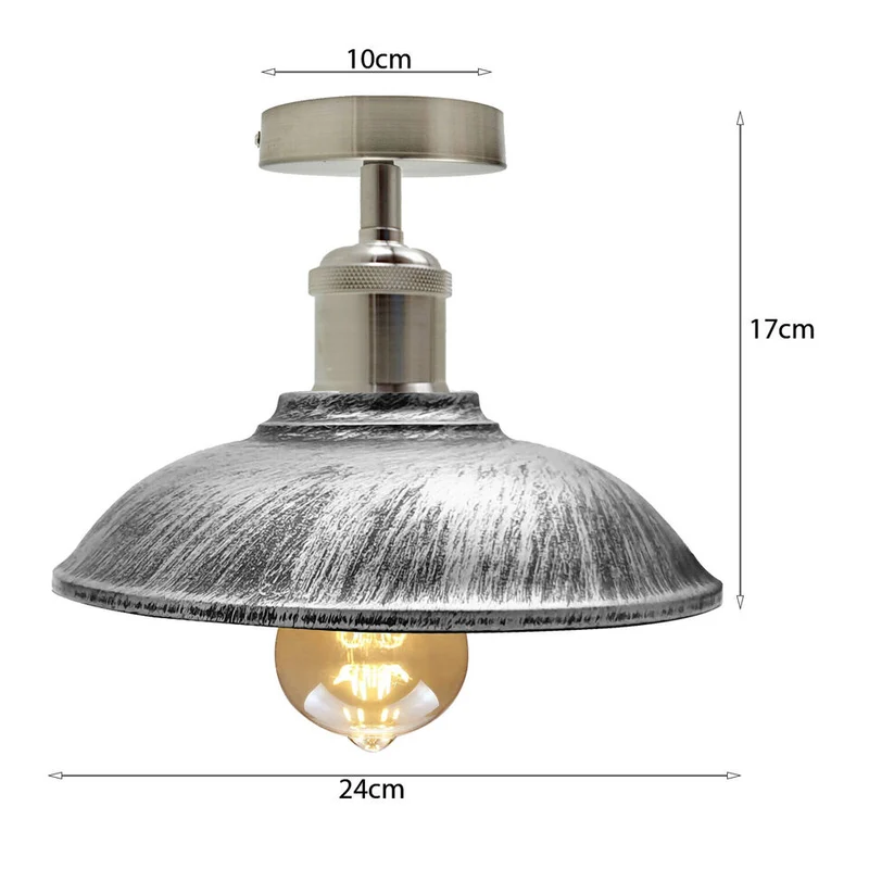 Industrial Deckenleuchte mit rustikalem Metalllampenschirm~3008