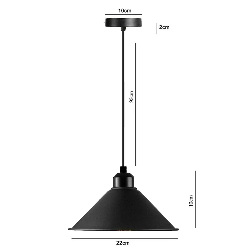 Ledsone Vintage Pendelleuchte Schwarz Ø 22cm ~2994