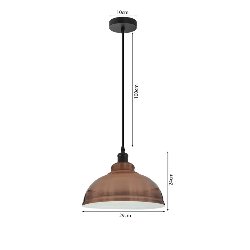 Retro-Industrie Pendelleuchte Kupfer E27 mit 95 cm Kabel~2950