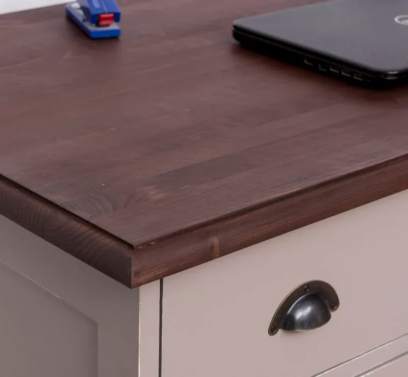 Massiver Schreibtisch mit Aktenablage