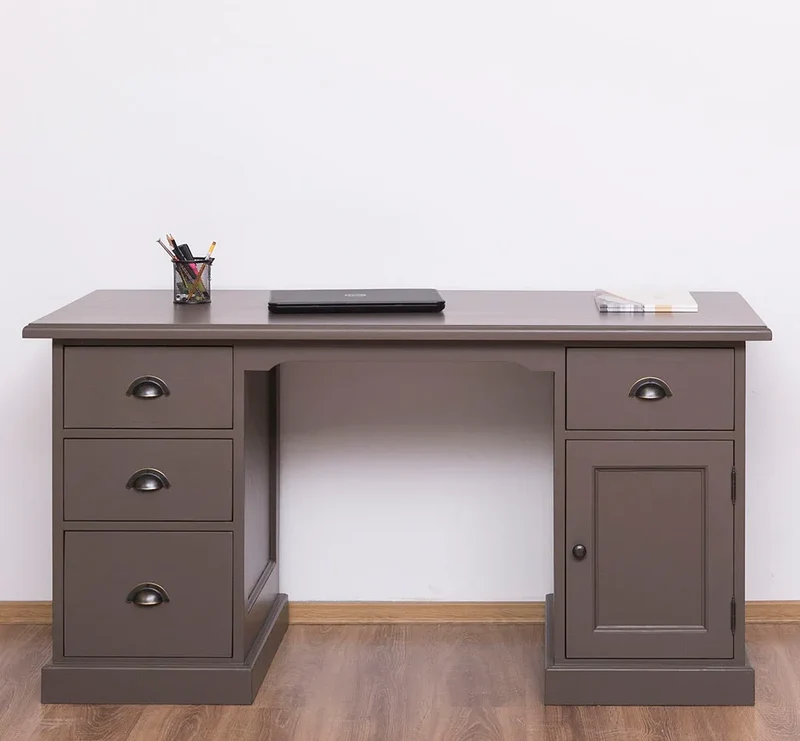 Massiver Schreibtisch mit Aktenablage