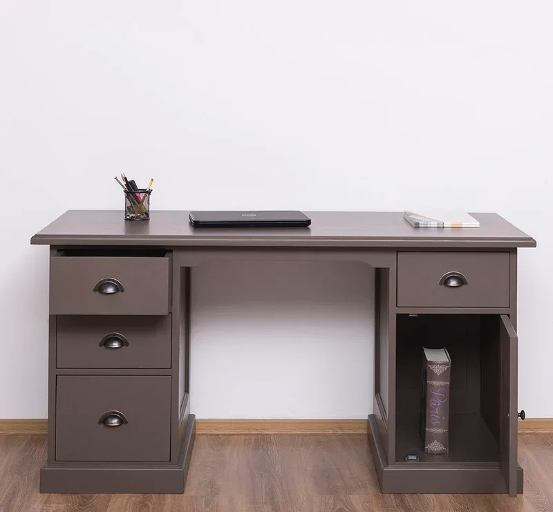 Massiver Schreibtisch mit Aktenablage