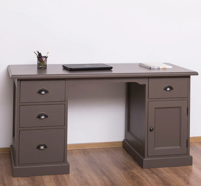 Massiver Schreibtisch mit Aktenablage
