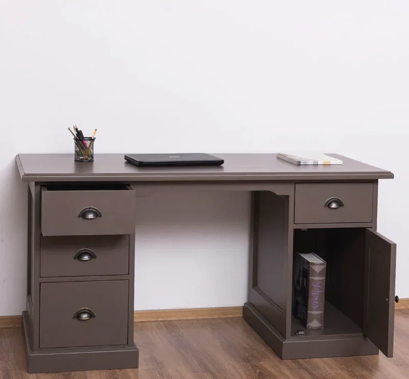 Massiver Schreibtisch mit Aktenablage