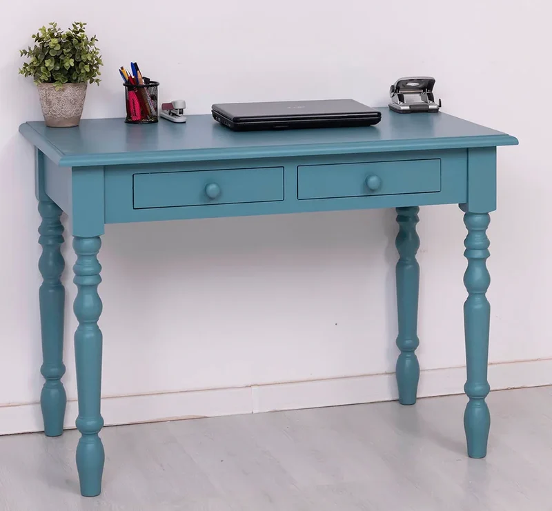 Konsolentisch aus Massivholz | Vintage Schreibtisch mit 2 Schubladen
