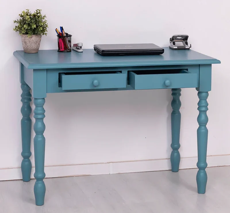 Konsolentisch aus Massivholz | Vintage Schreibtisch mit 2 Schubladen