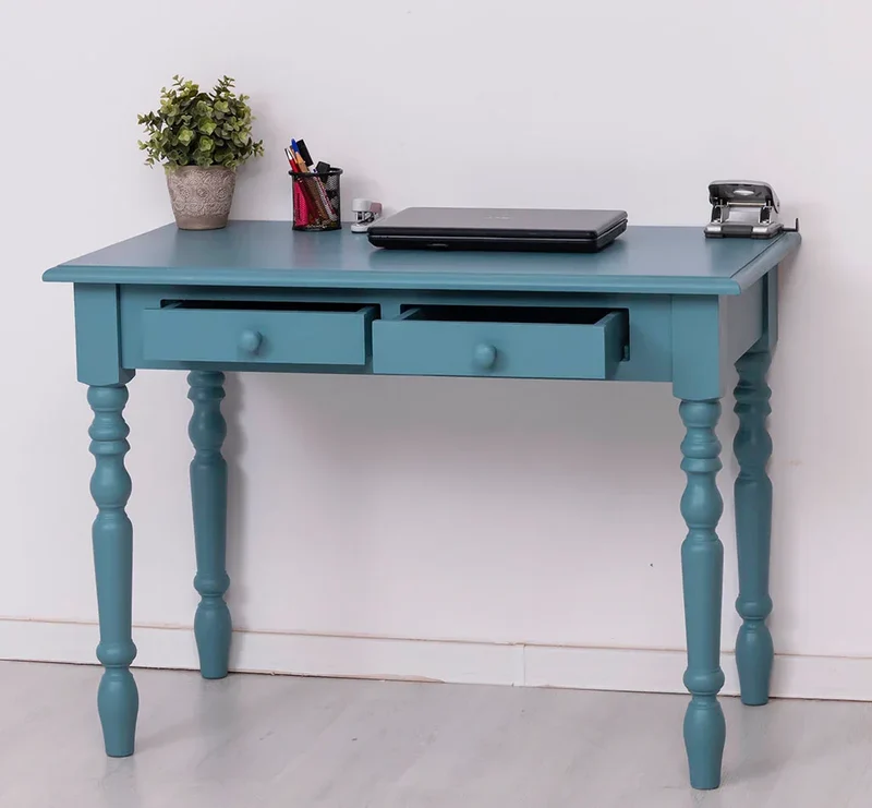 Konsolentisch aus Massivholz | Vintage Schreibtisch mit 2 Schubladen