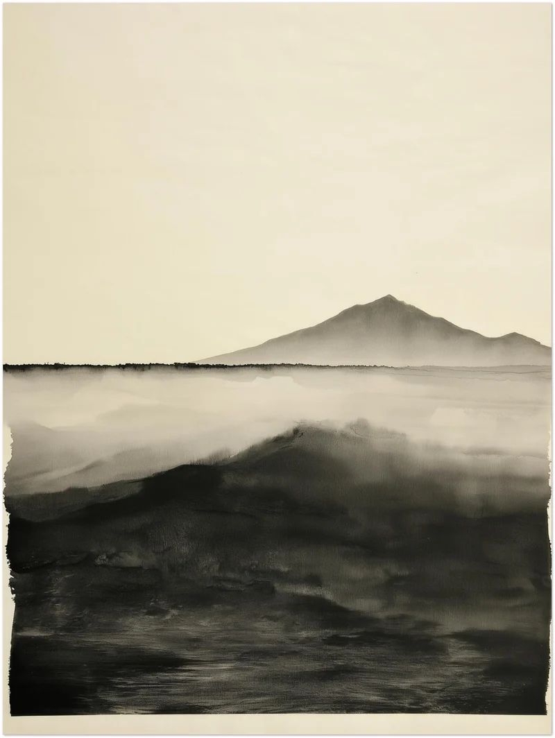 Welle vor stiller Bergsilhouette Leinwand