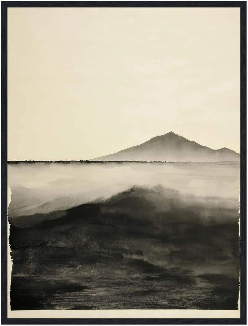 Welle vor stiller Bergsilhouette Poster