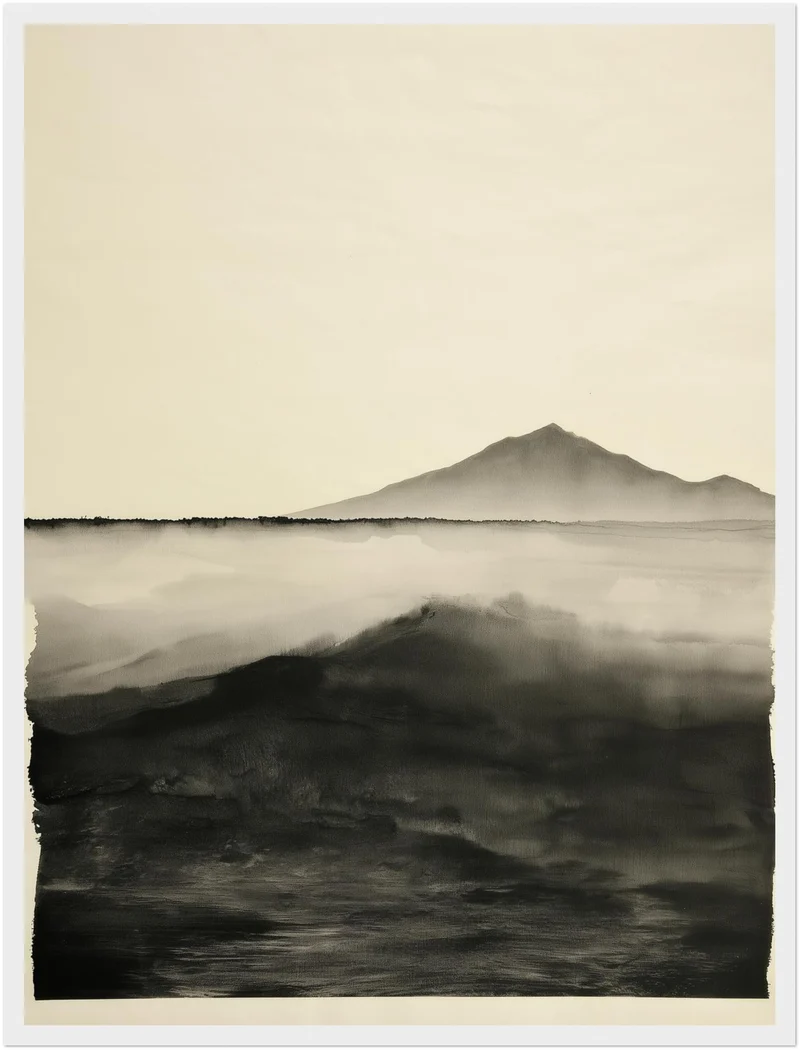 Welle vor stiller Bergsilhouette Poster