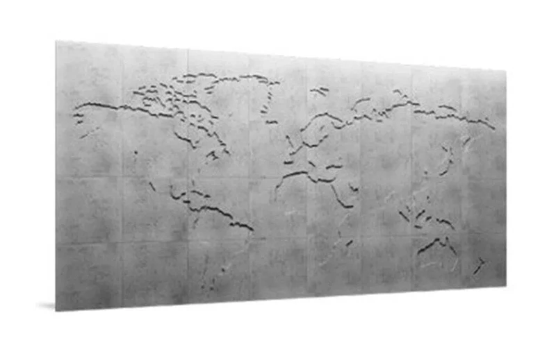 Map of the World - 3D Concrete Mural