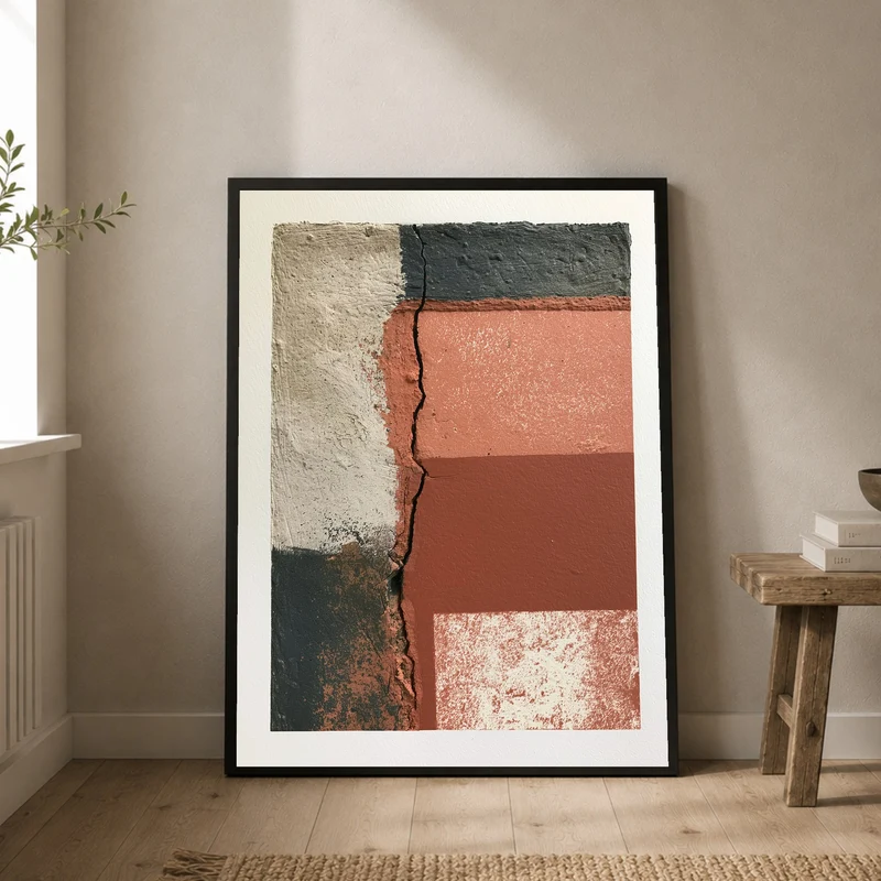 Gerissene Erde in Terrakotta Poster