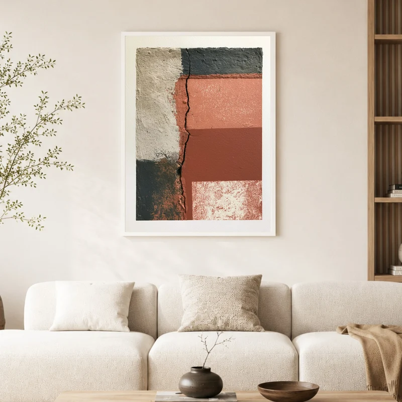 Gerissene Erde in Terrakotta Poster