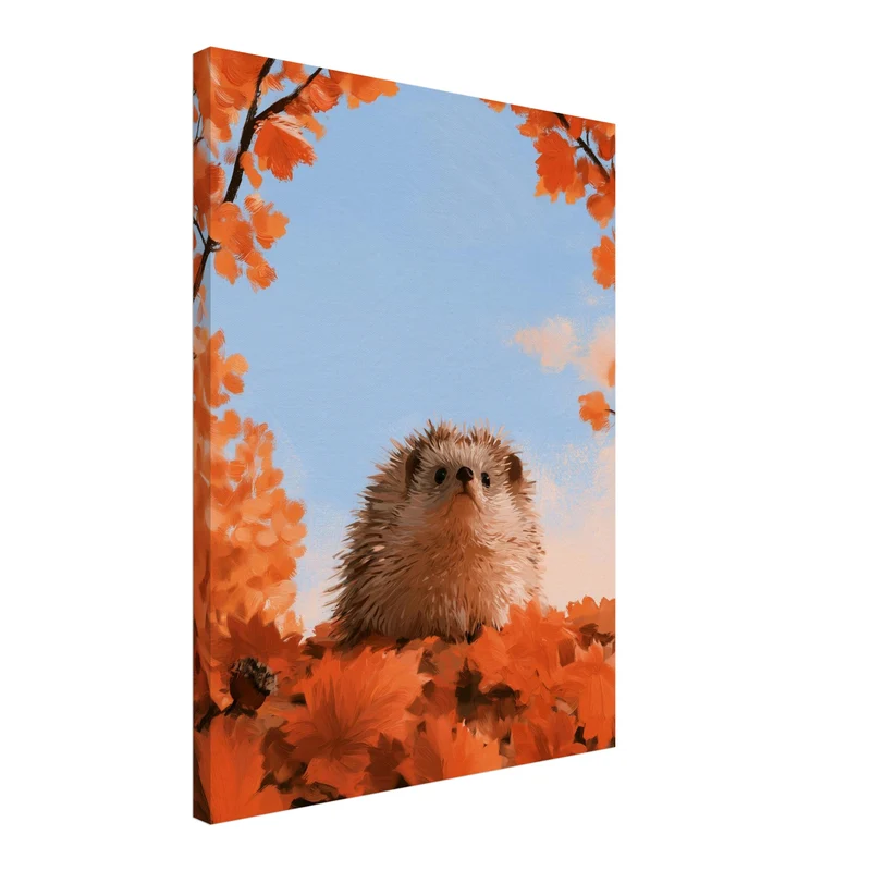 Igel unterm Herbsthimmel Leinwand