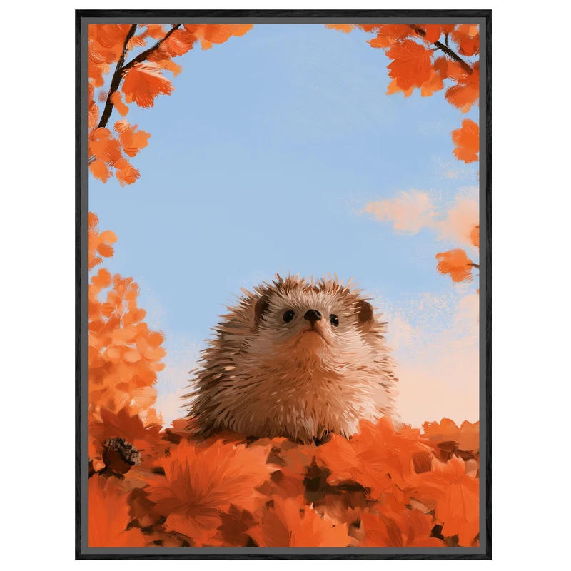Igel unterm Herbsthimmel Leinwand