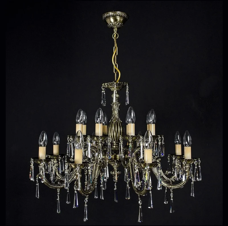 Casa Padrino Luxus Barock Kristall Kronleuchter Gold Ø 76 x H. 58 cm - Prunkvolle Messing Kronleuchter mit böhmischem Kristallglas - Barock Möbel - Edel & Prunkvoll