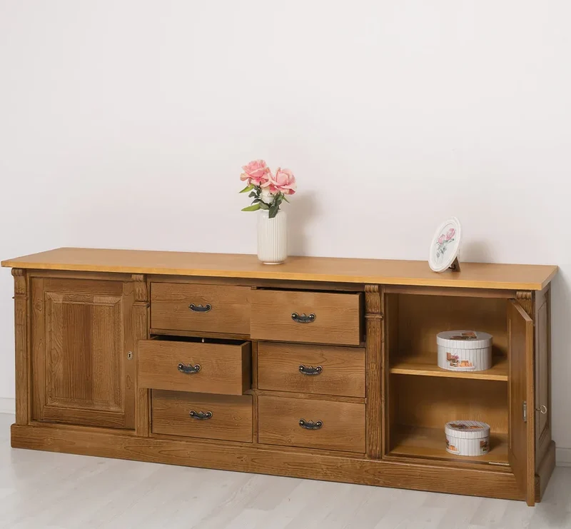 Großes Sideboard aus Massivholz im Landhausstil mit 6 Schubladen