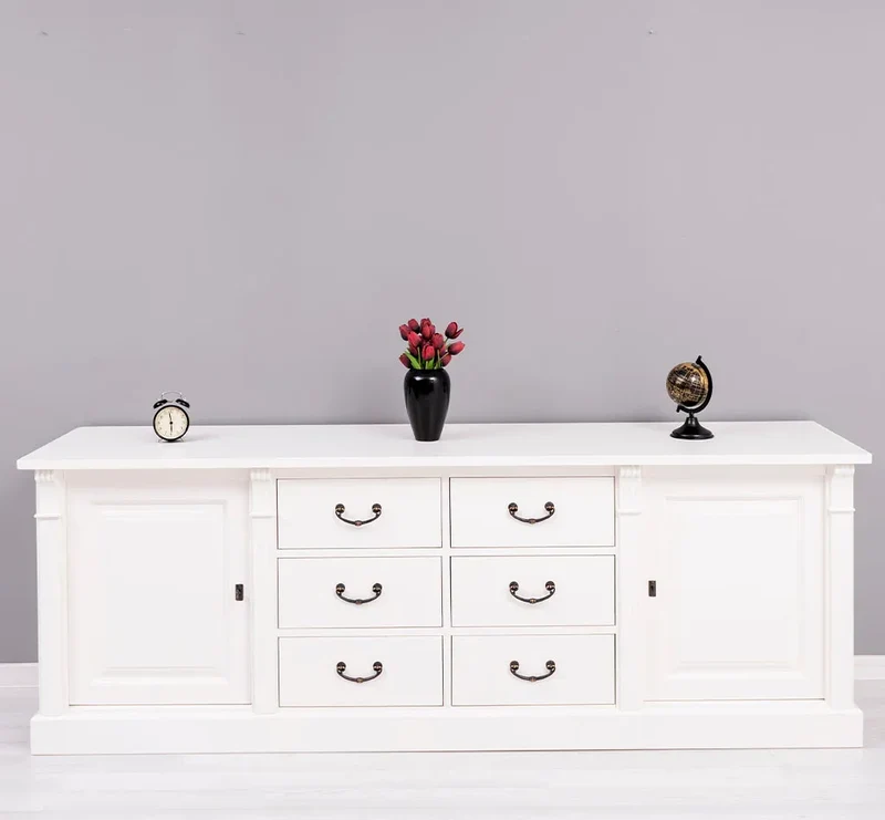 Großes Sideboard aus Massivholz im Landhausstil mit 6 Schubladen
