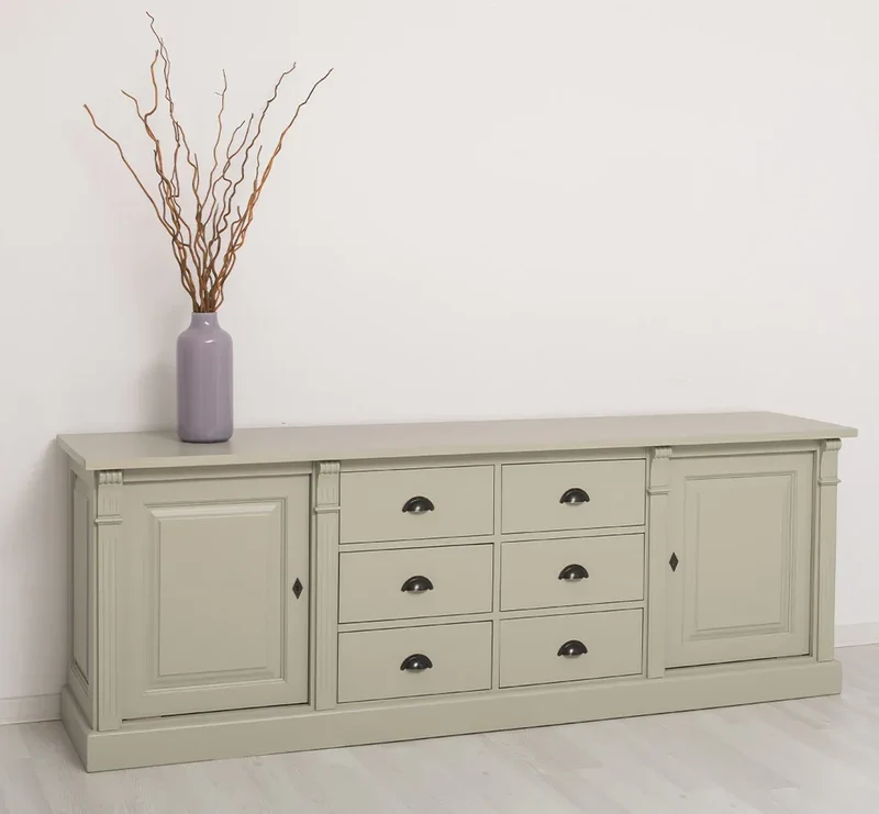 Großes Sideboard aus Massivholz im Landhausstil mit 6 Schubladen