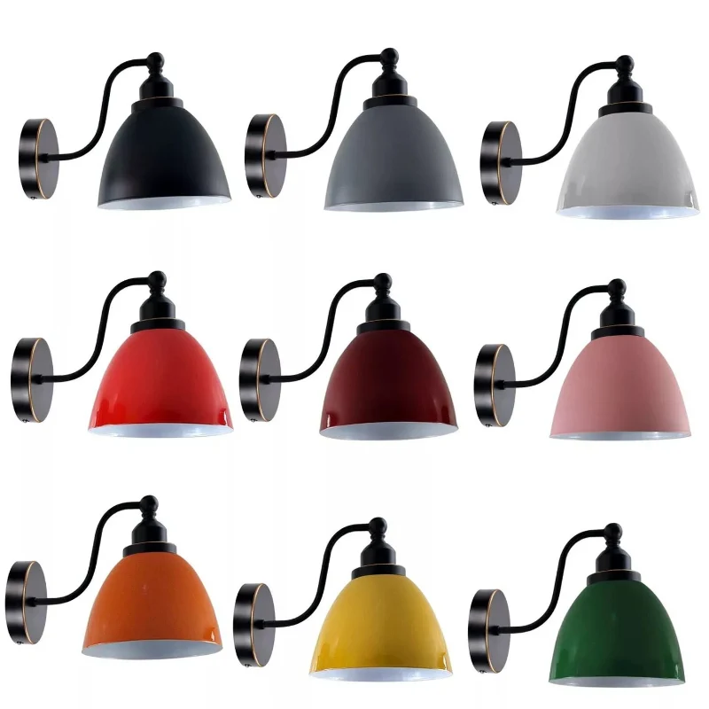 Retro Wandleuchte Schwanenhals Farbige Wandlampe ~1036