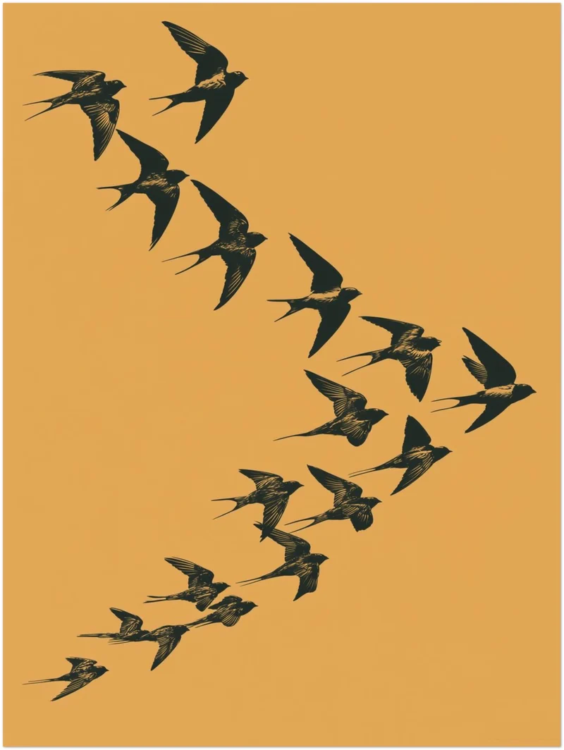 Schwalben im Flug Leinwand