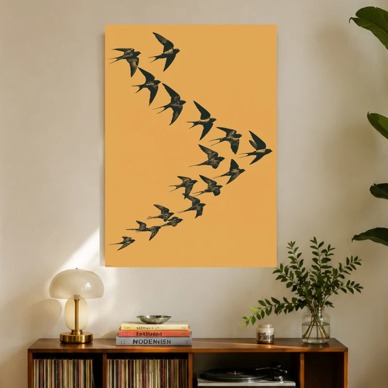 Schwalben im Flug Leinwand
