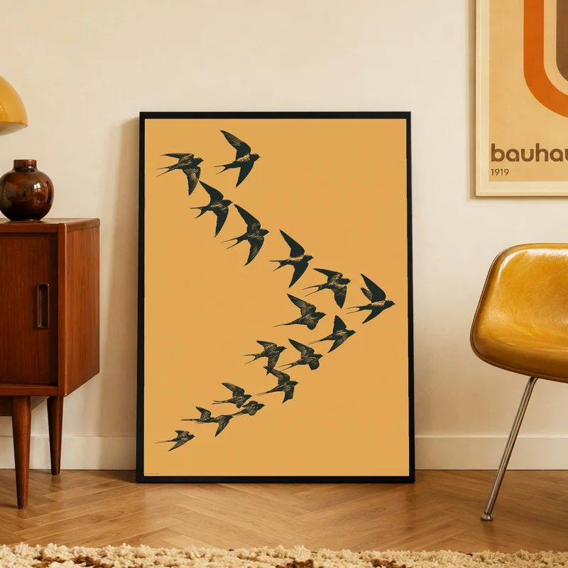 Schwalben im Flug Poster