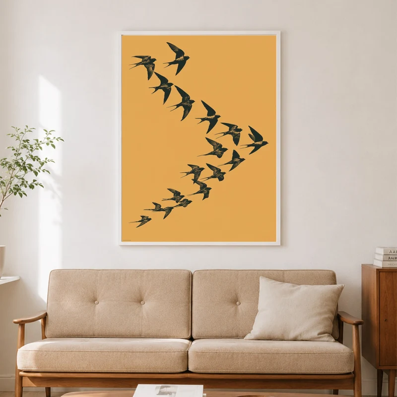 Schwalben im Flug Poster