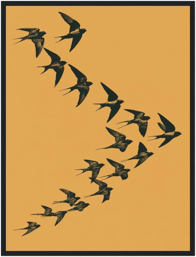 Schwalben im Flug Poster