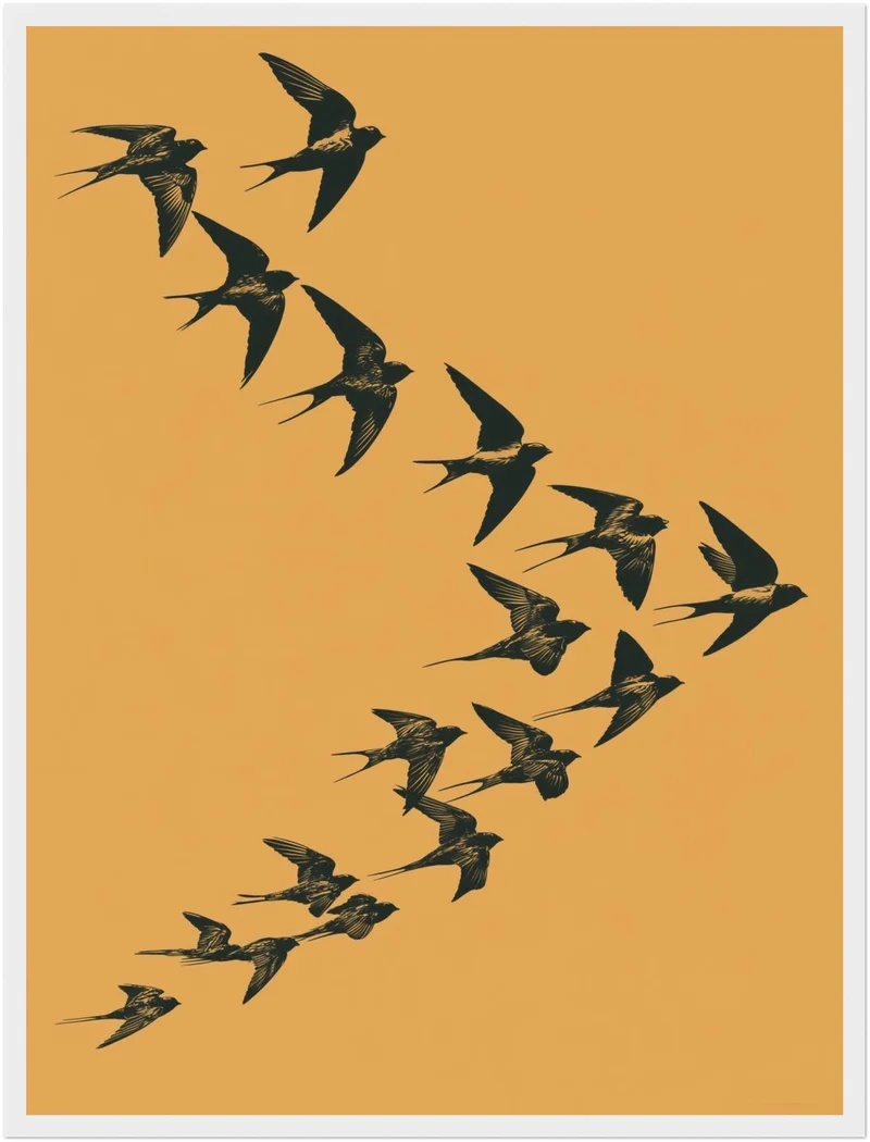 Schwalben im Flug Poster