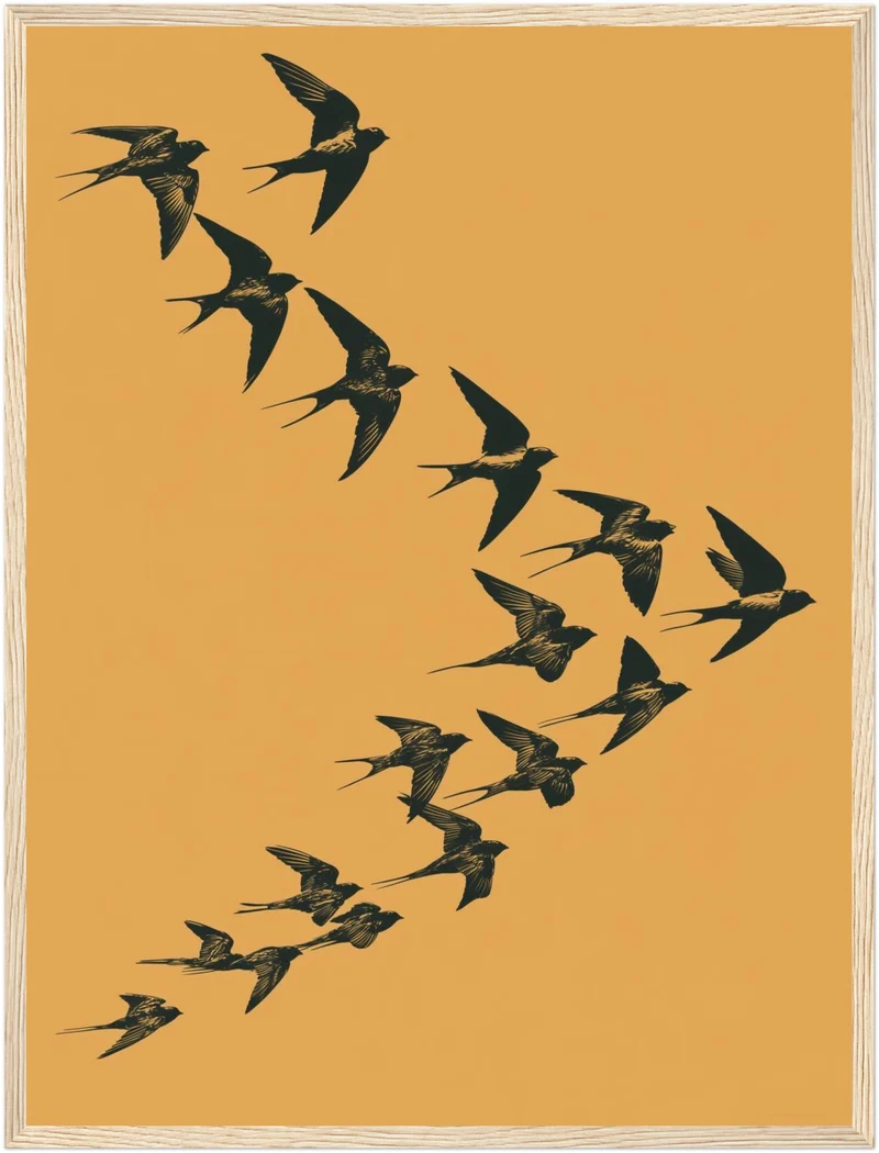 Schwalben im Flug Poster